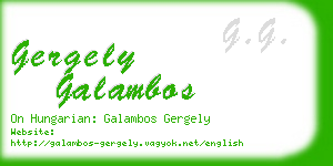 gergely galambos business card